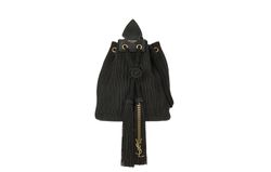 Saint Laurent Anja Bucket Bag, Fabric, Black, PTR553814.1118, C/Db